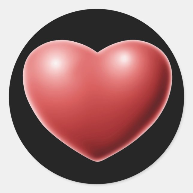 Stickers en forme de coeur romantique 3D rouge (Devant)