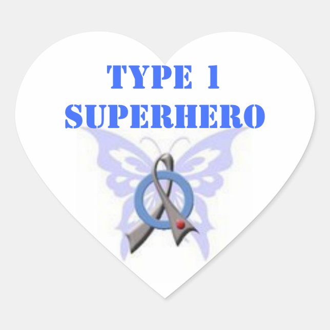 Stickers en forme de coeur Superhero Type 1 (Devant)