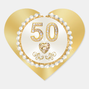 Stickers en forme de petit coeur, 50e anniversaire