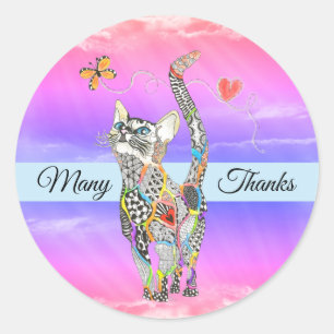 Stickers en Merci de chat mignon et coloré