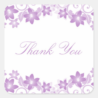 Stickers en Merci Floral simple violet