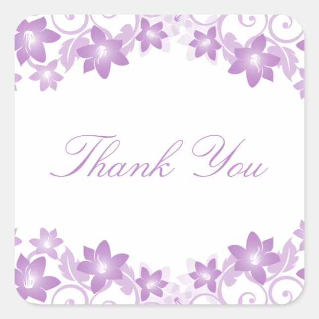 Stickers en Merci Floral simple violet (Devant)
