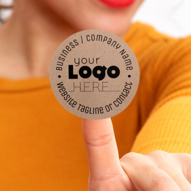 Stickers en papier Kraft Brown en logos personnali (Créateur téléchargé)