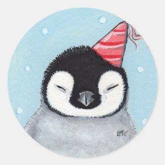 Stickers en poussette de pingouin de fête / Sceaux