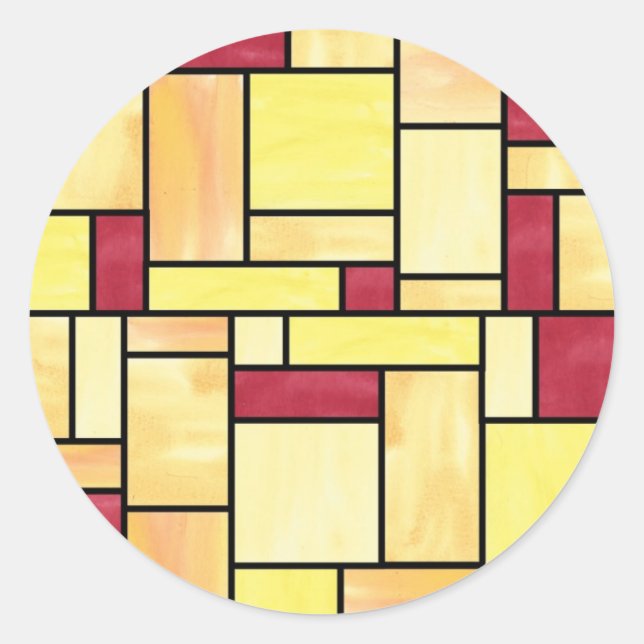 Stickers en verre jaune et rouge (Devant)