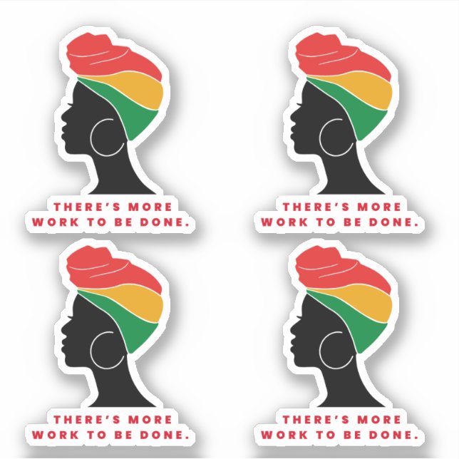 Stickers en vinyle Black Woman_Work 4ct (Devant)