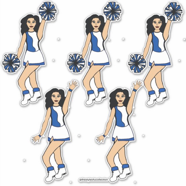 Stickers en vinyle cousu sur mesure 14" x 14" Bleu (Devant)