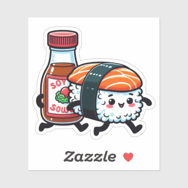 Stickers en vinyle de Cute Sushi Art (Feuille)