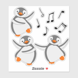 Stickers en vinyle de pingouins dansants