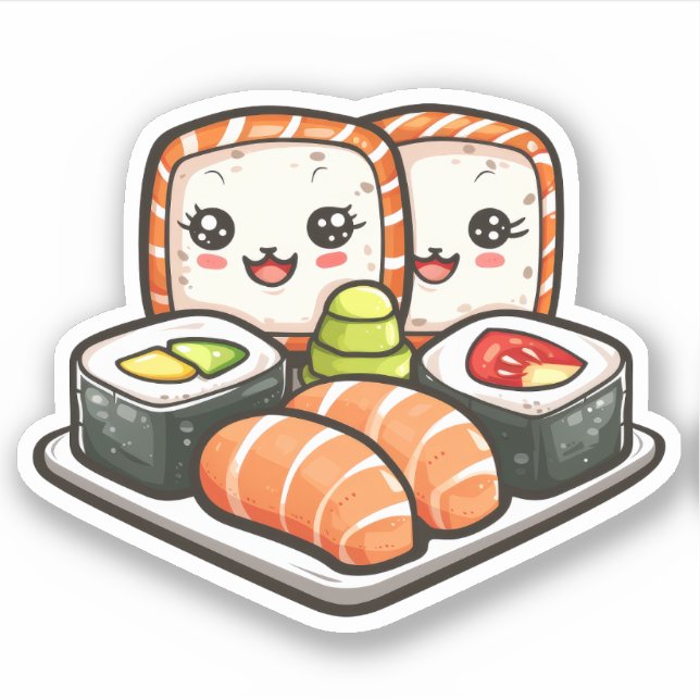 Stickers en vinyle de sushi mou (Devant)