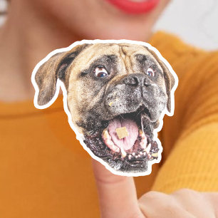 Stickers en vinyle facial de chien personnalisé
