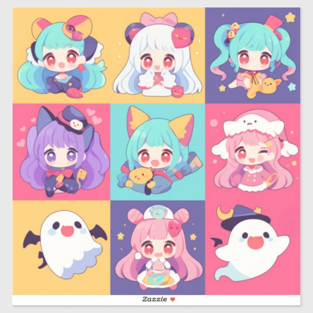 Stickers en vinyle personnalisé pour l'Halloween P (Feuille)