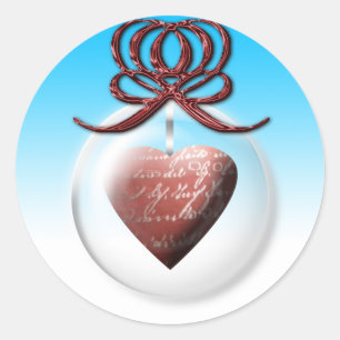 Stickers Enveloppe Cartes de Noël Coeur Vacances