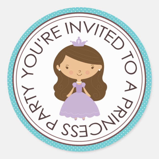 Stickers Enveloppe Correspondante Princess Party (Devant)