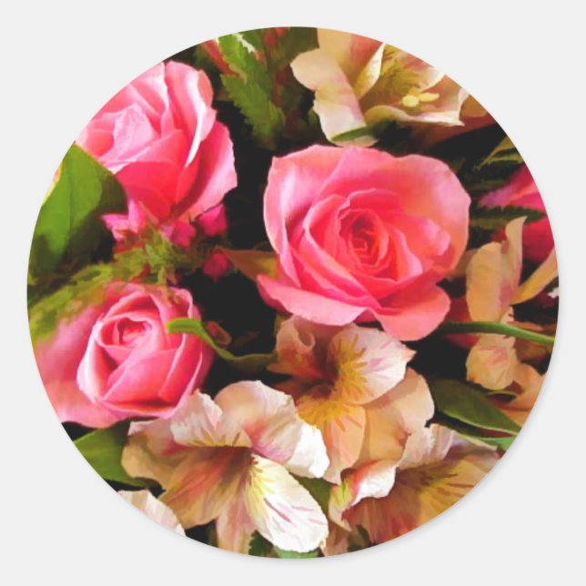 Stickers Enveloppe Fleurs de mariage (Devant)