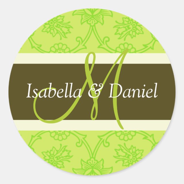 Stickers Enveloppe M Monogramme Lettre (Devant)