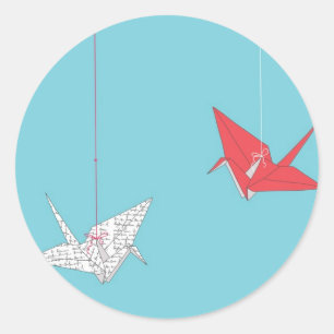 Stickers Enveloppe Mariage Oiseaux Origami Chic