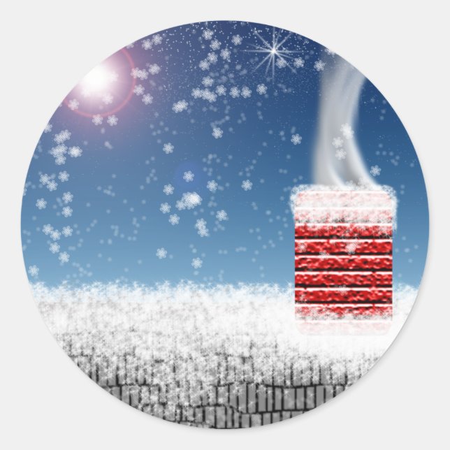 Stickers Enveloppe saison Noël Chimney hiver (Devant)