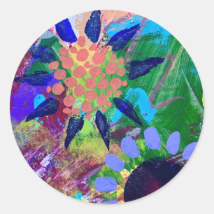 Stickers et sceaux en Fleurs Abstraites Design