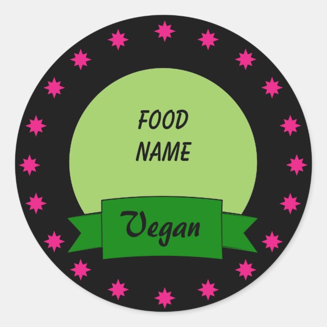 Stickers Étiquette alimentaire sur mesure - Vegan (Devant)