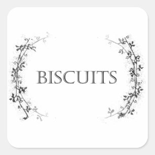 Stickers Étiquette Biscuit Jar Design Vine Classiq