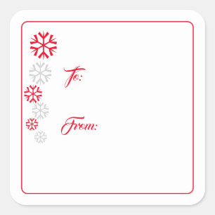 Stickers étiquette cadeau de flocon de neige
