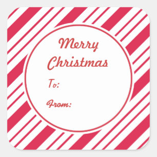 Stickers étiquette cadeau de menthe de Noël