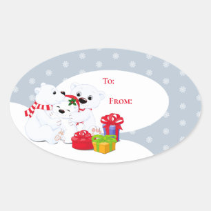 Stickers étiquette cadeau de Noël
