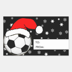 Stickers étiquette cadeau de Noël de football