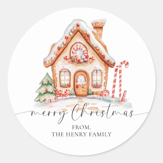 Stickers étiquette cadeau de Noël Joyeux (Devant)