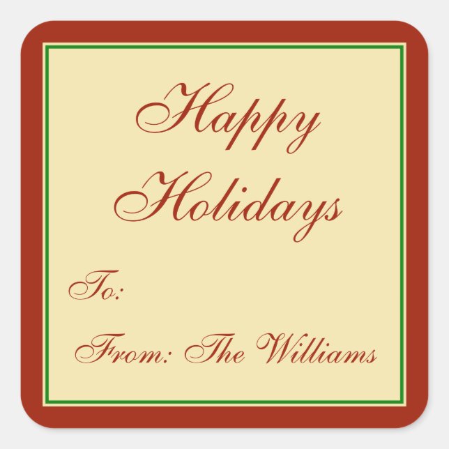 Stickers étiquette cadeau de Noël personnalisé rou (Devant)