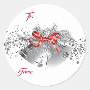 Stickers étiquette cadeau de Noël Silver Bells