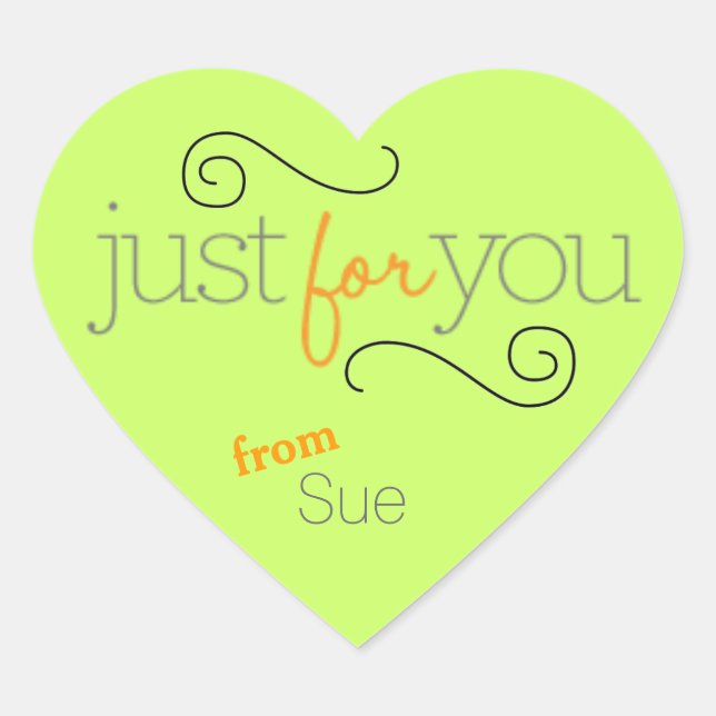 Stickers étiquette cadeau en forme de coeur "Juste (Devant)