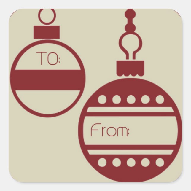 Stickers étiquette cadeau ornement de style vintag (Devant)