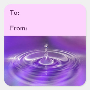 Stickers étiquette-cadeau Purple Water Drop