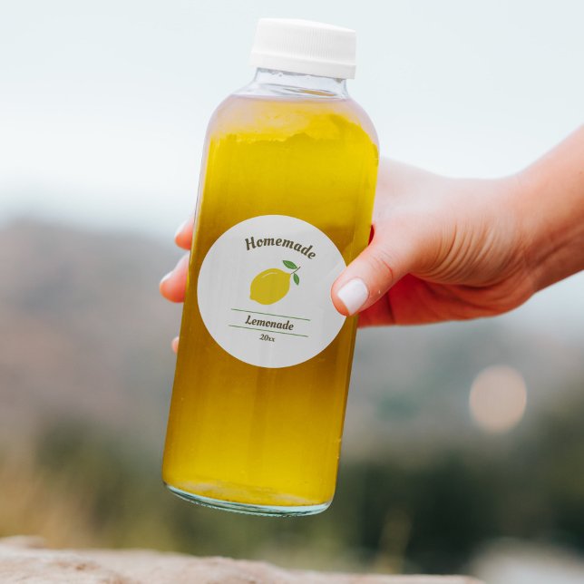 Stickers Étiquette citron pour la citronnelle ou l (Lemon Label Sticker for Homemade Lemonade or Jam)