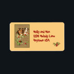 Stickers Étiquette de adresse d'art victorien vint<br><div class="desc">Chiots adorables en style vintage illustration. Pendant la période des fêtes, tout ce qui rend la vie plus facile est utile, et les étiquettes d'adresse de retour préimprimées peuvent vous sauver une tonne de temps ! Ces étiquettes de adresse vintages de vacances d'art victorien à thème sont si faciles à...</div>