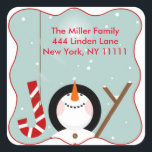 Stickers Étiquette de adresse Snowman Christmas Jo<br><div class="desc">Stickers Étiquette de adresse Snowman Christmas Joy</div>