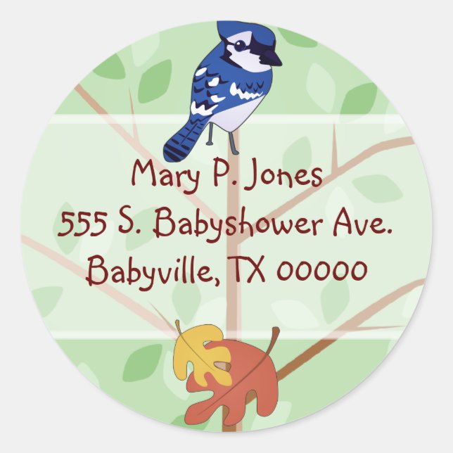 Stickers Étiquette de adresse Woodland Blue Jay (Devant)