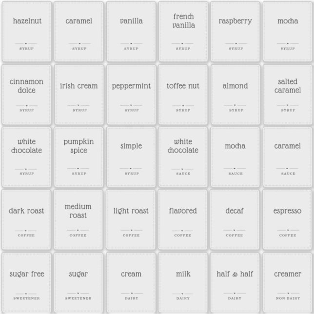 Stickers Étiquette de bar à café transparent 2 x 2 (Devant)