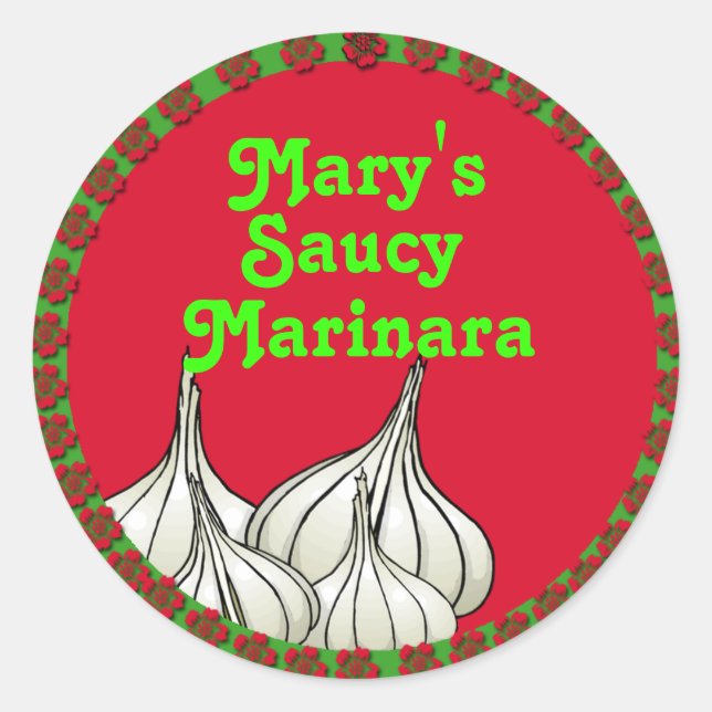 Stickers Étiquette de canne à l'ail et à l'italien (Devant)