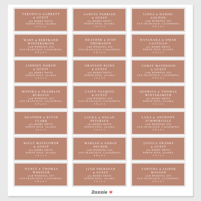 Stickers Étiquette de messagerie pour Mariages pré (Feuille)