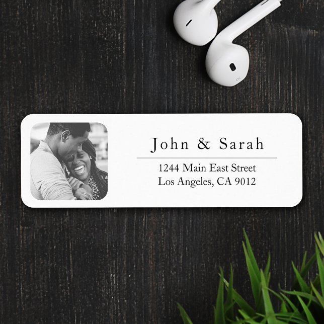 Stickers Étiquette de retour Modèle photo simple (Créateur téléchargé)