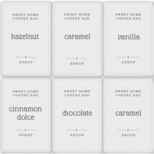 Stickers Étiquette de sirop de café transparent 2x