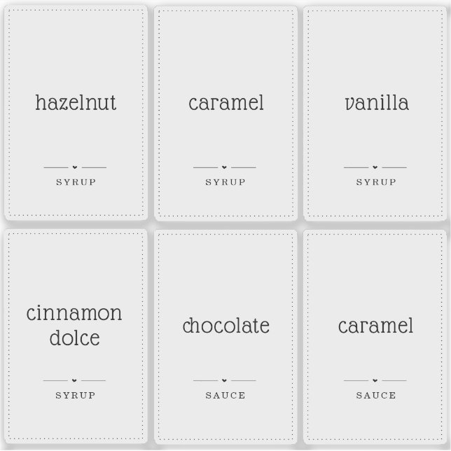 Stickers Étiquette de sirop de café transparent 2x (Devant)