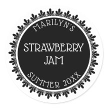 Stickers Étiquette en canne noir et blanc