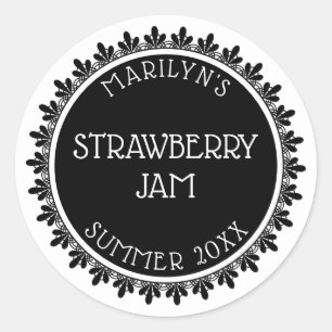 Stickers Étiquette en canne noir et blanc