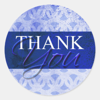 Stickers Étiquette Merci bleu