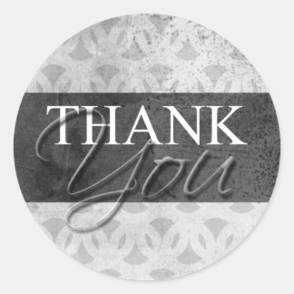 Stickers Étiquette Merci gris