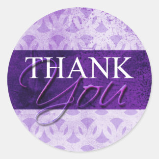 Stickers Étiquette Merci violet Enveloppe